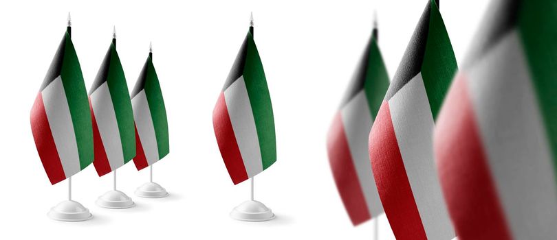 Set of Kuwait national flags on a white background