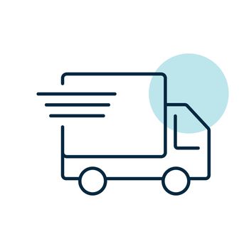 Fast shipping delivery truck vector flat icon