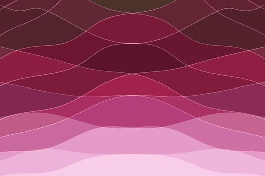 Colorful waves background. Abstract striped illustration. Kids line pattern with pink horizontal curves. Template design for web page, textures, card, fabric, textile. Doodle style.