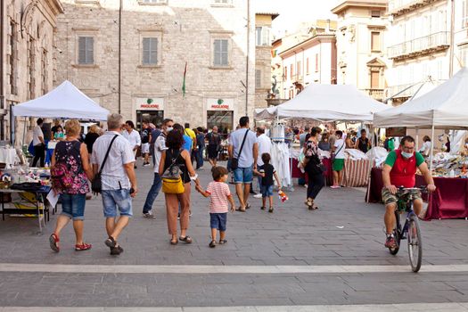 Ascoli Piceno, Italy - September 20, 2020: Antiques and vintage market.