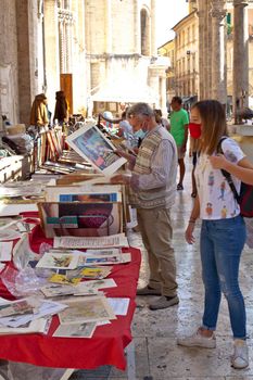 Ascoli Piceno, Italy - September 20, 2020: Antiques and vintage market.
