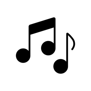 Music notes, song, melody or tune flat vector glyph icon