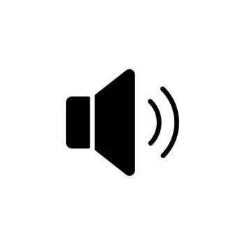 Medium volume sound music vector flat glyph icon