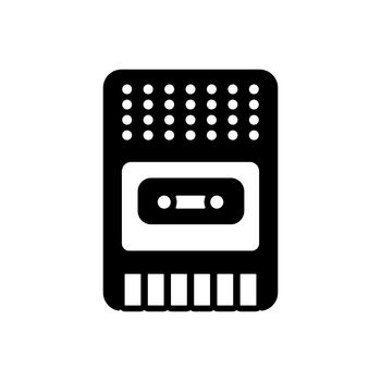 Vintage audio tape recorder vector glyph icon
