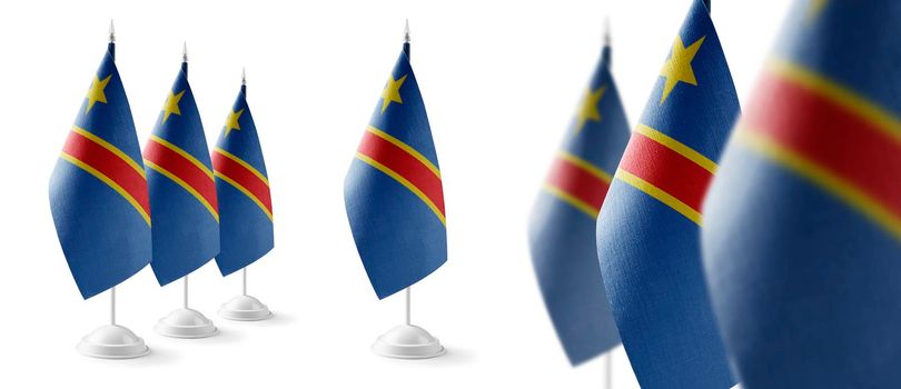 Set of Democratic Republic of the Congo national flags on a white background