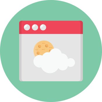 web page weather vector flat colour icon