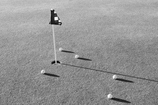 Black and white photo of Putting Green