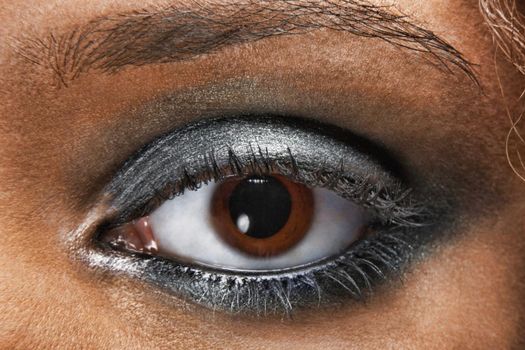 Close up shot of woman with smokey eyeshadow
