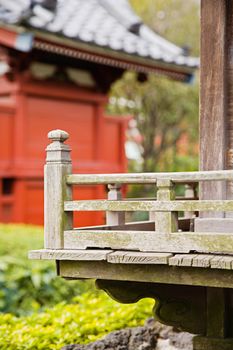 Wood Railing at Senso-ji Temple