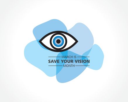 Vector illustration of Save your vision month observed in month of March