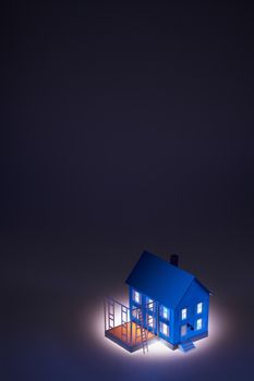 Illuminated model house