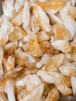 citrine semigem stone as  mineral rock geode crystals 