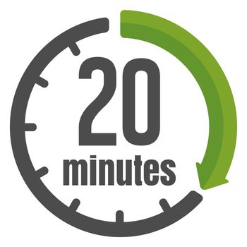 Clock , timer (time passage) icon / 20 minutes	