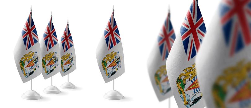 Set of British Antarctic Territory national flags on a white background
