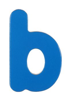 lower case b magnetic letter on white with clipping path