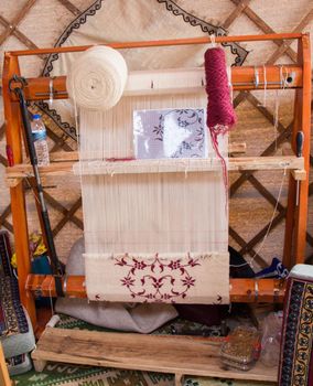 Carpet of  traditional types on a loom