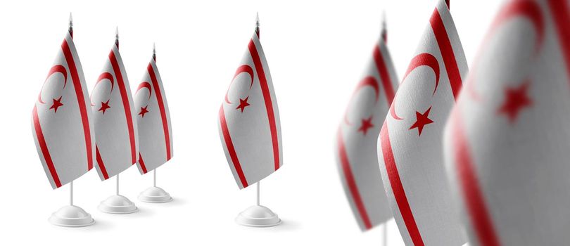Set of Northern Cyprus national flags on a white background