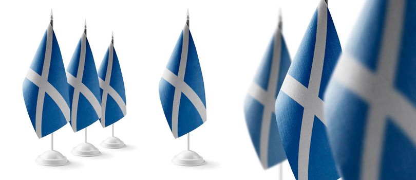 Set of Scotland national flags on a white background