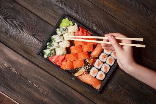 sushi chopsticks meal restaurants japanese food snack