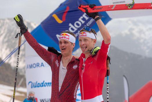 BONNET Rémi SUI and ALZER Anton GER in the finish line ISMF WC Championships Comapedrosa Andorra 2021