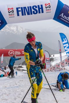 ALEXANDERSSON Tove SWE in the finish line ISMF WC Championships Comapedrosa Andorra 2021 Vertical Race.