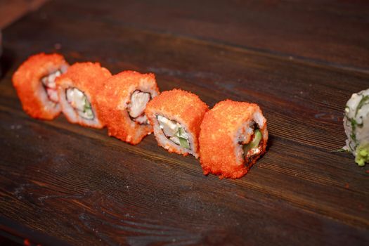 red sushi food diet food japanese cuisine delicacy. High quality photo