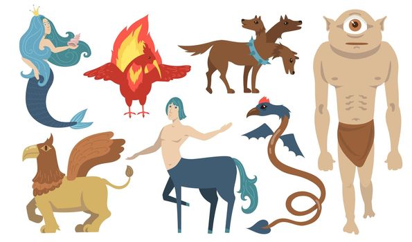 Mythical creatures characters set