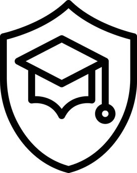 shield education vector thin line icon