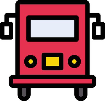 bus vector colour line icon