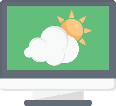screen weather vector flat colour icon