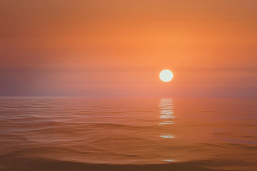 Bright sunset on the sea background sea