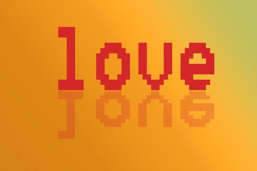 The word love written as concept of love and Valentines Day background