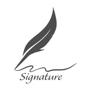 Signature icon, autograph. Vector illustration for thematic design