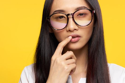 elegant asian woman with glasses lifestyle official