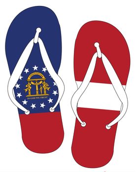 Georgia State Flag Flip Flop Shoes