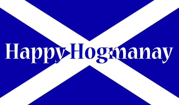 Happy Hogmanay Scottish Flag