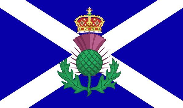 Traditional Style Thistle On The Scottish Flag
