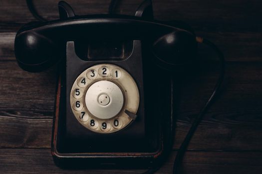 black retro telephone technology communication classic style