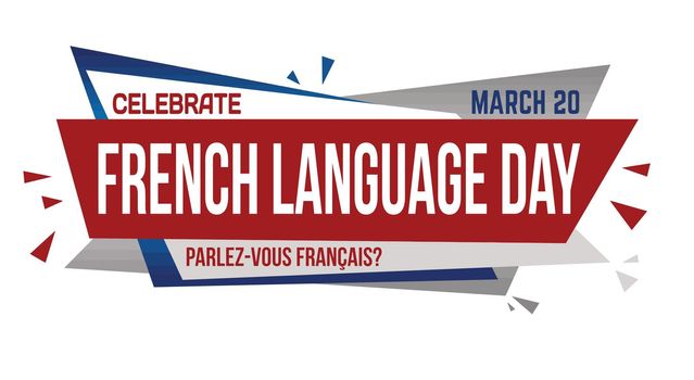 French language day banner design 