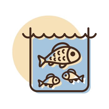 Fish in a pond or aquarium vector icon