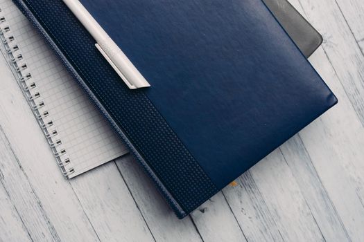 notebooks documents office desktop business records close-up
