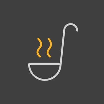 Soup ladle vector icon. Kitchen appliance