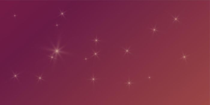 Gradient colorful bright background with stars flare glare lights. Vector illustration horizontal format