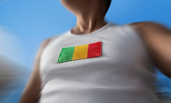 The national flag of Mali on the athlete's chest
