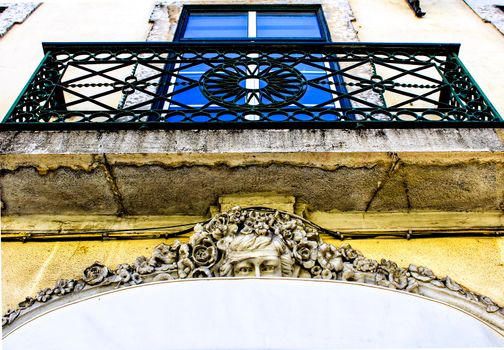 Balcony with forged metal details 