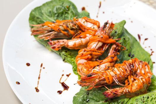 Grilled Tiger Prawn with creamy spicy korean sauce.