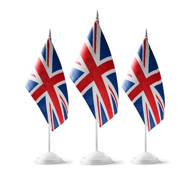 Small national flags of the United Kingdom on a white background
