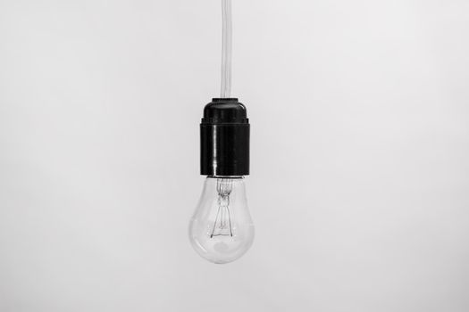 incandescent lamp with a cartridge isolated on white background. 