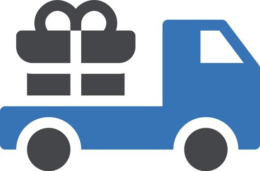 delivery truck vector glyph colour icon