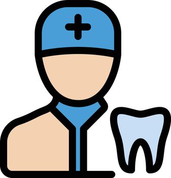 dentist vector line colour icon